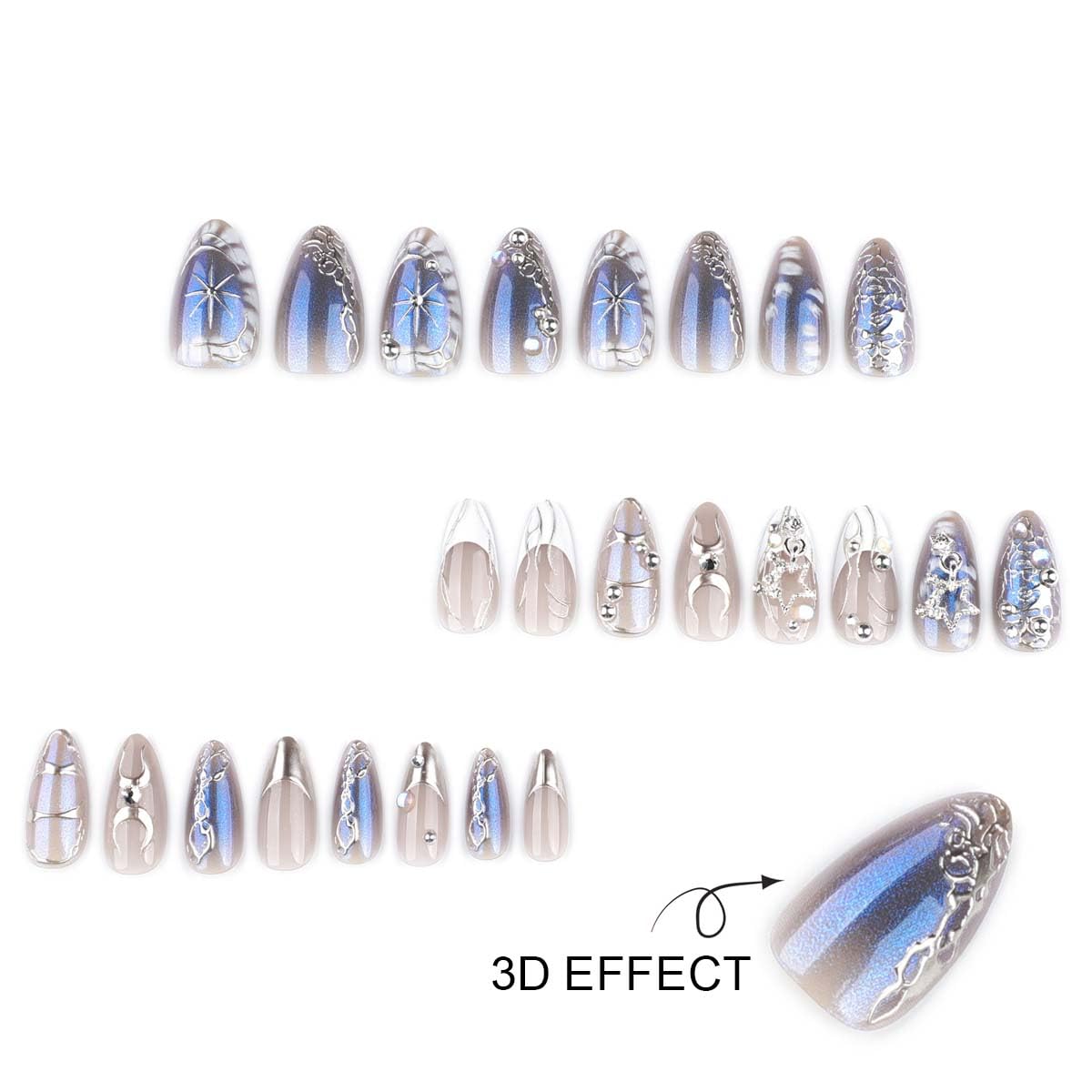 HPYFOI star detail accent nail showcasing delicate accent and stylish finish