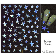 HPYFOI star stickers applied on gel polish delivering instant salon shine