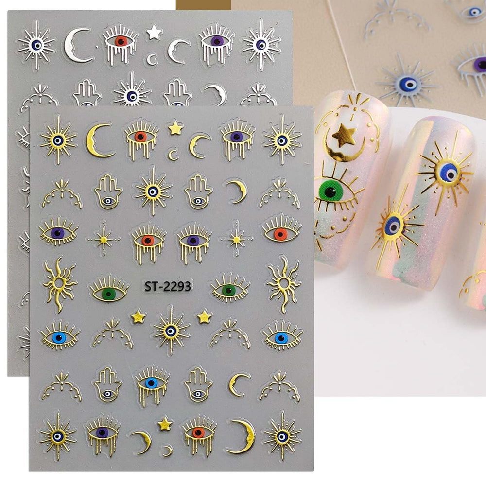 HPYFOI stickers applied on painted nails giving bold accent and polished finish