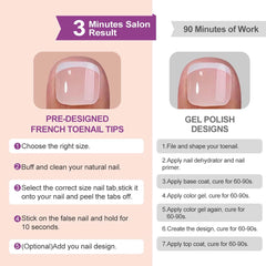 HPYFOI in-use photo applying a press-on toenail for quick styling