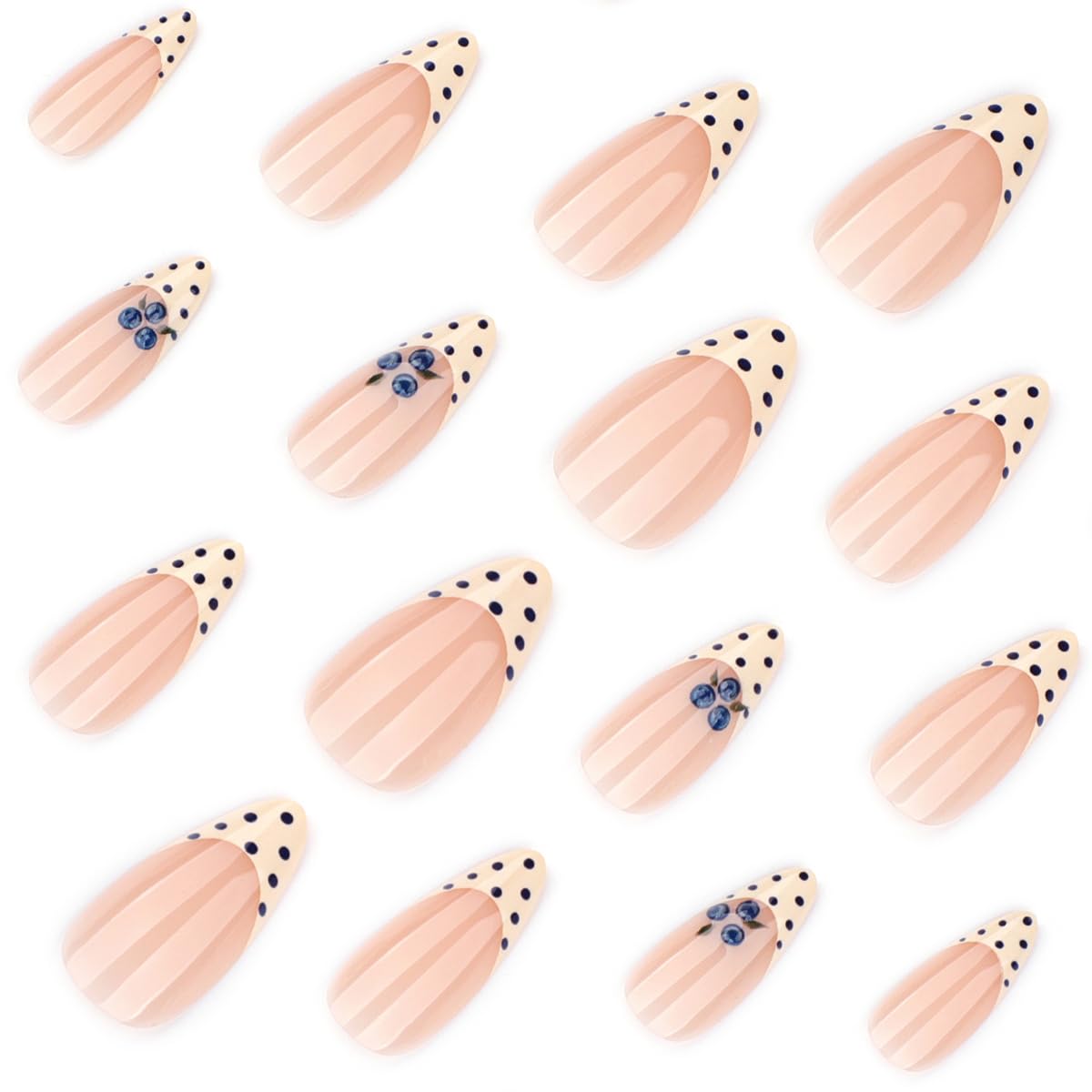 HPYFOI top view of yellow French tip with polka dots demonstrating consistent pattern and finish