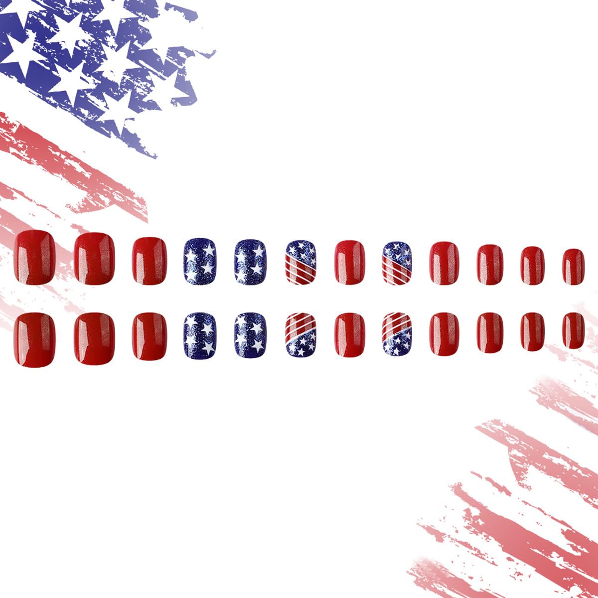 HPYFOI lifestyle image of woman wearing patriotic nails at a parade