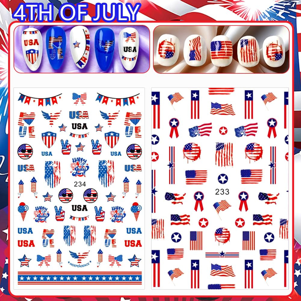 Hrnsnails close-up of American flag print with crisp colors and clarity