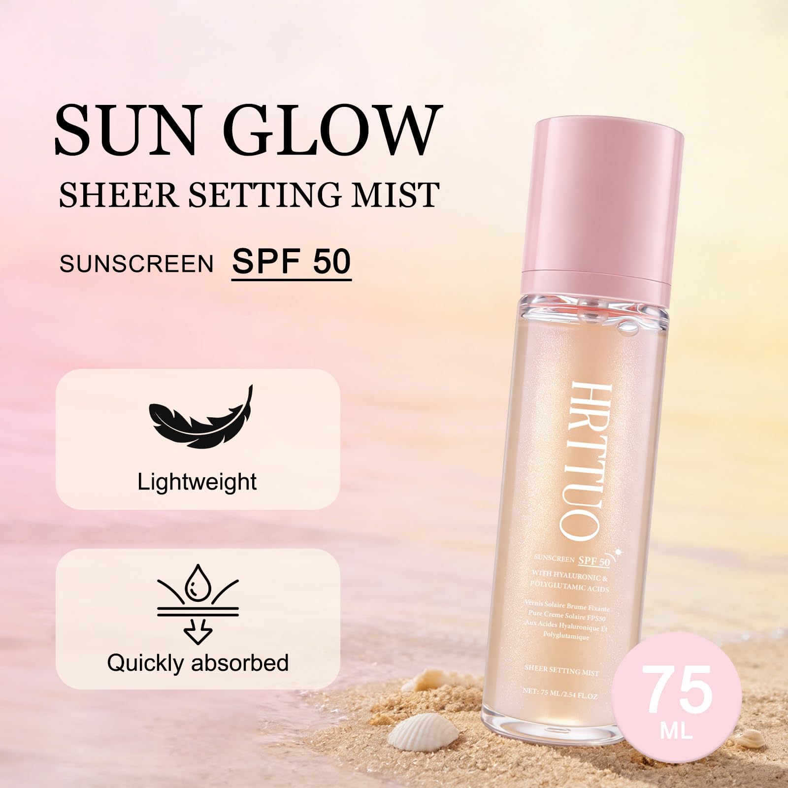 HRTTUO mist applied to face for makeup setting and hydration