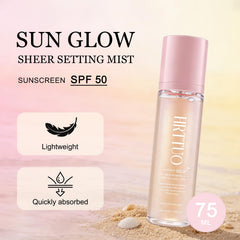 HRTTUO mist applied to face for makeup setting and hydration