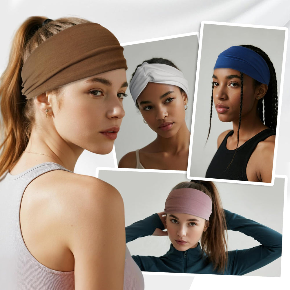 HSEM turban-style headband in outfit showing stylish versatility