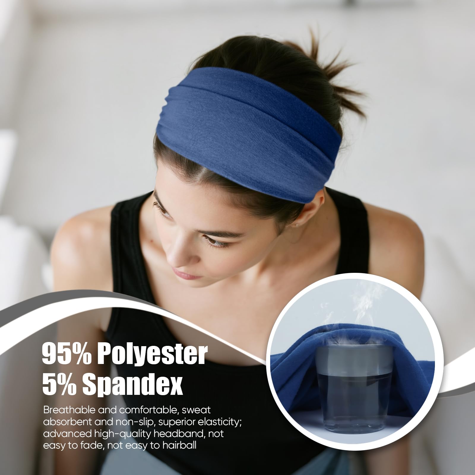 HSEM headband on runner showing non-slip hold during exercise