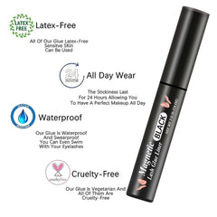 HSKIE eyeliner applied with magnetic lashes in place showing secure hold and natural finish