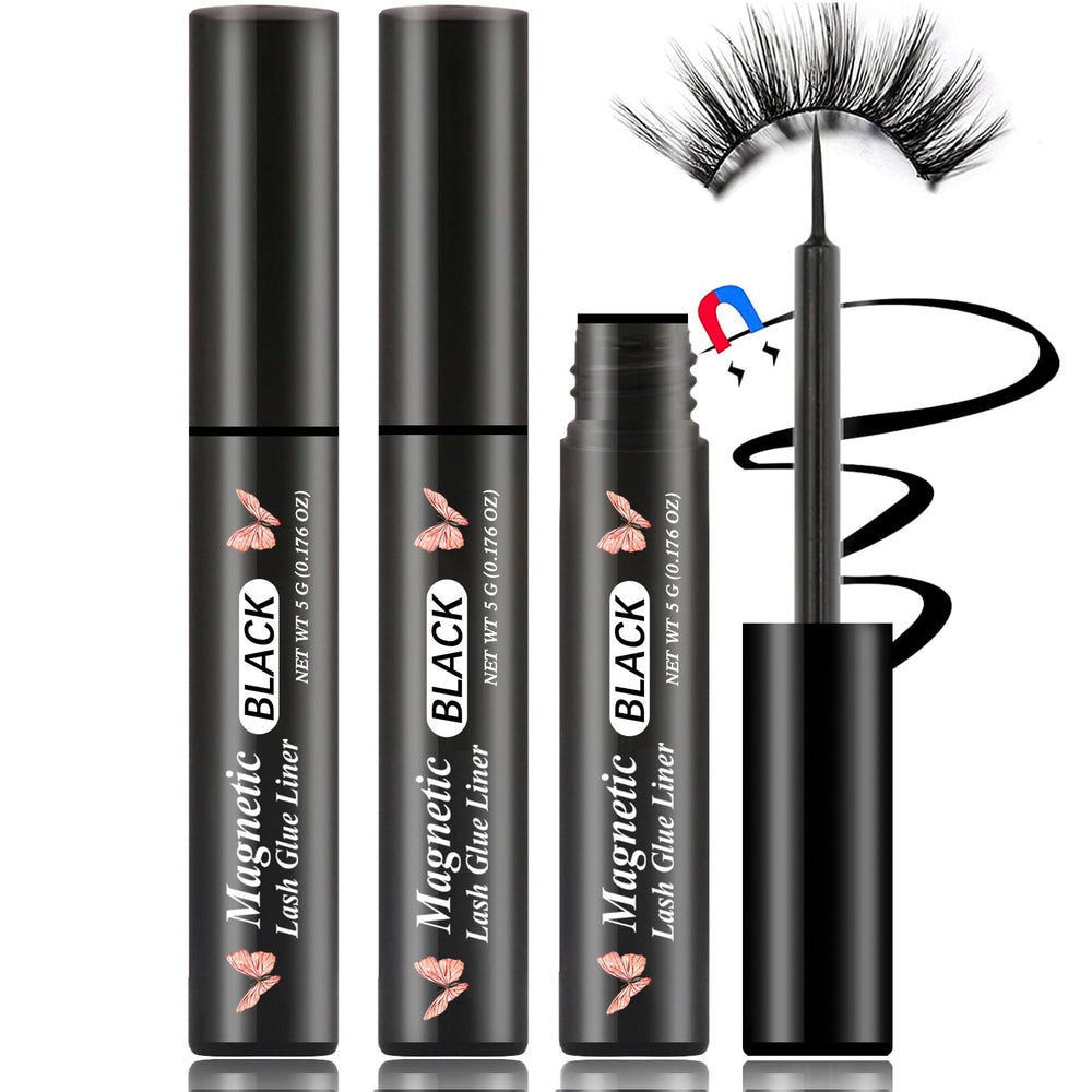 HSKIE front packaging of three magnetic eyeliner tubes showing value pack and deep black benefit