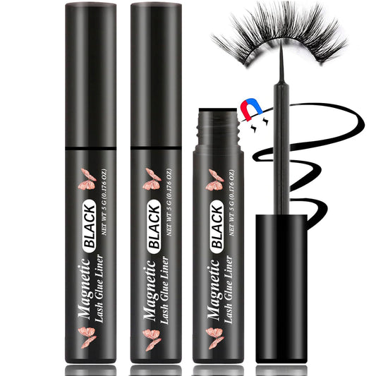 HSKIE front packaging of three magnetic eyeliner tubes showing value pack and deep black benefit