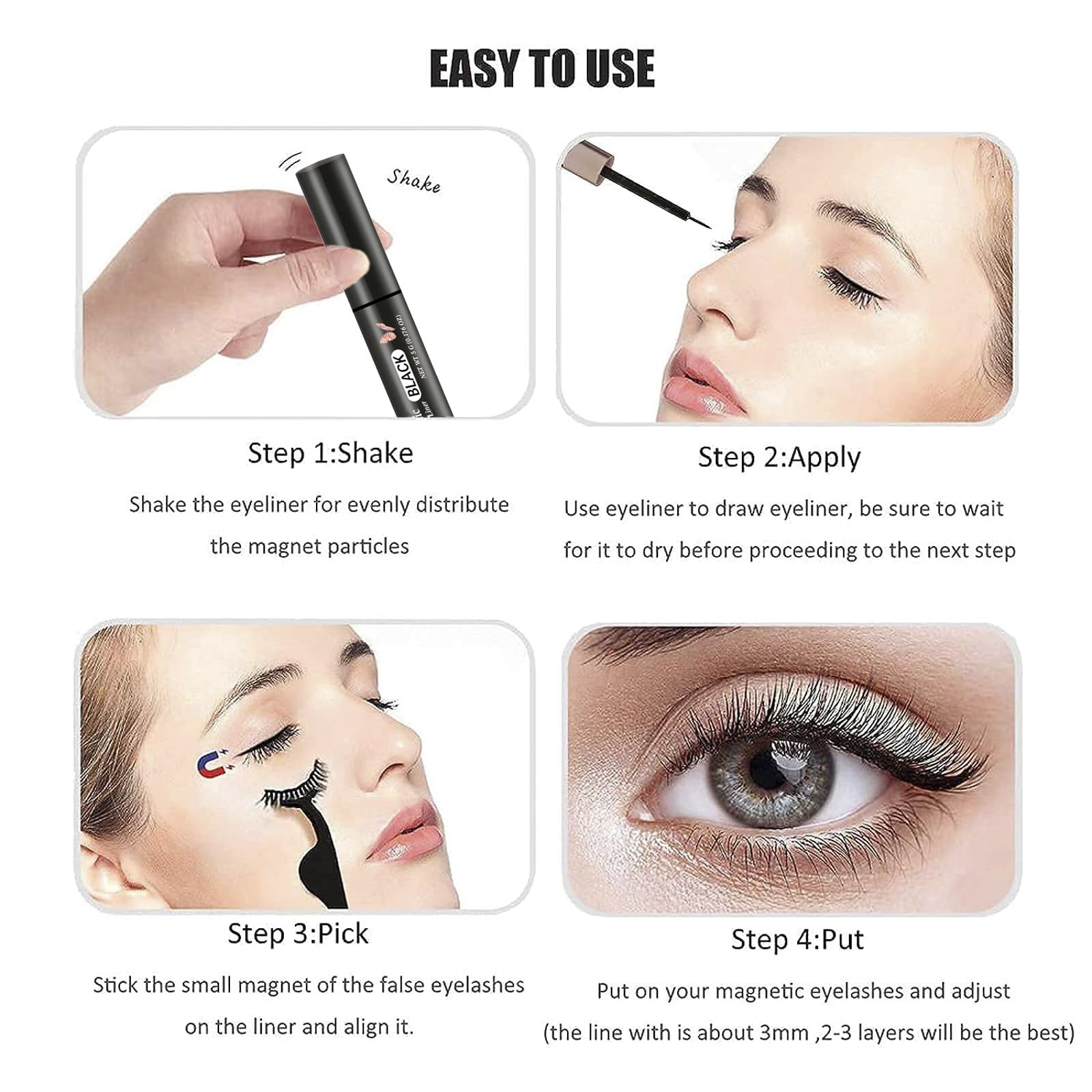 HSKIE eyeliner tubes next to coin for size comparison and convenient travel-ready benefit