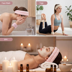 HTEGM headband keeping hair back during skincare offering neat hands-free access