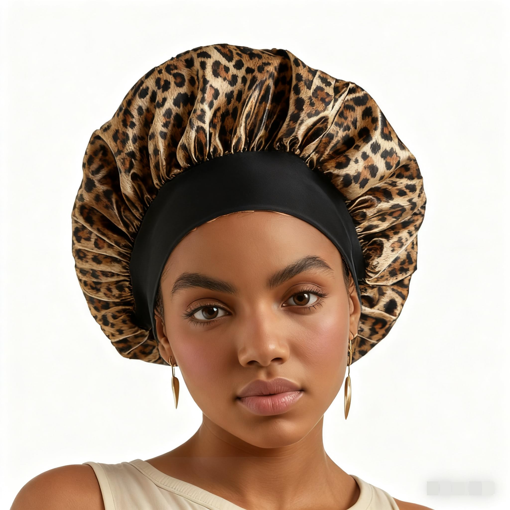 HU ZJKD bonnet front view showing leopard print and protective coverage