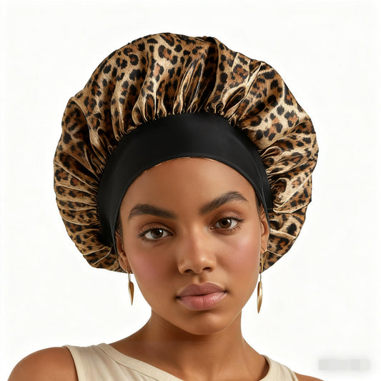 HU ZJKD bonnet front view showing leopard print and protective coverage