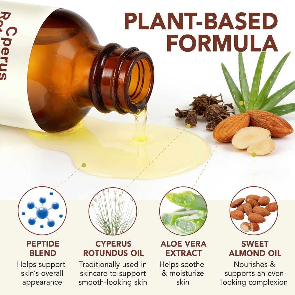 HuaangMaox label closeup showing aloe and sweet almond oil ingredients