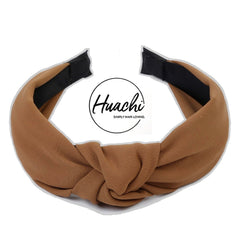 Huachi brown band in ponytail demonstrates secure hold and comfort