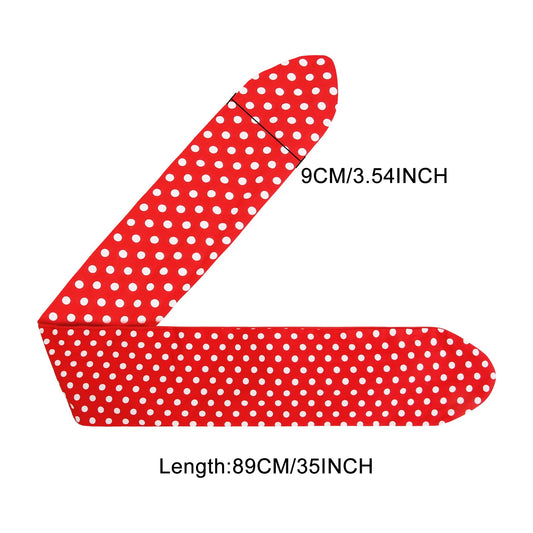 Huachi close-up of bow fabric and polka dots highlighting retro charm