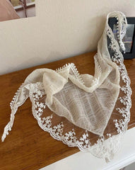 Huachi lace cutout close-up revealing delicate floral mesh and breathable texture for cool comfort