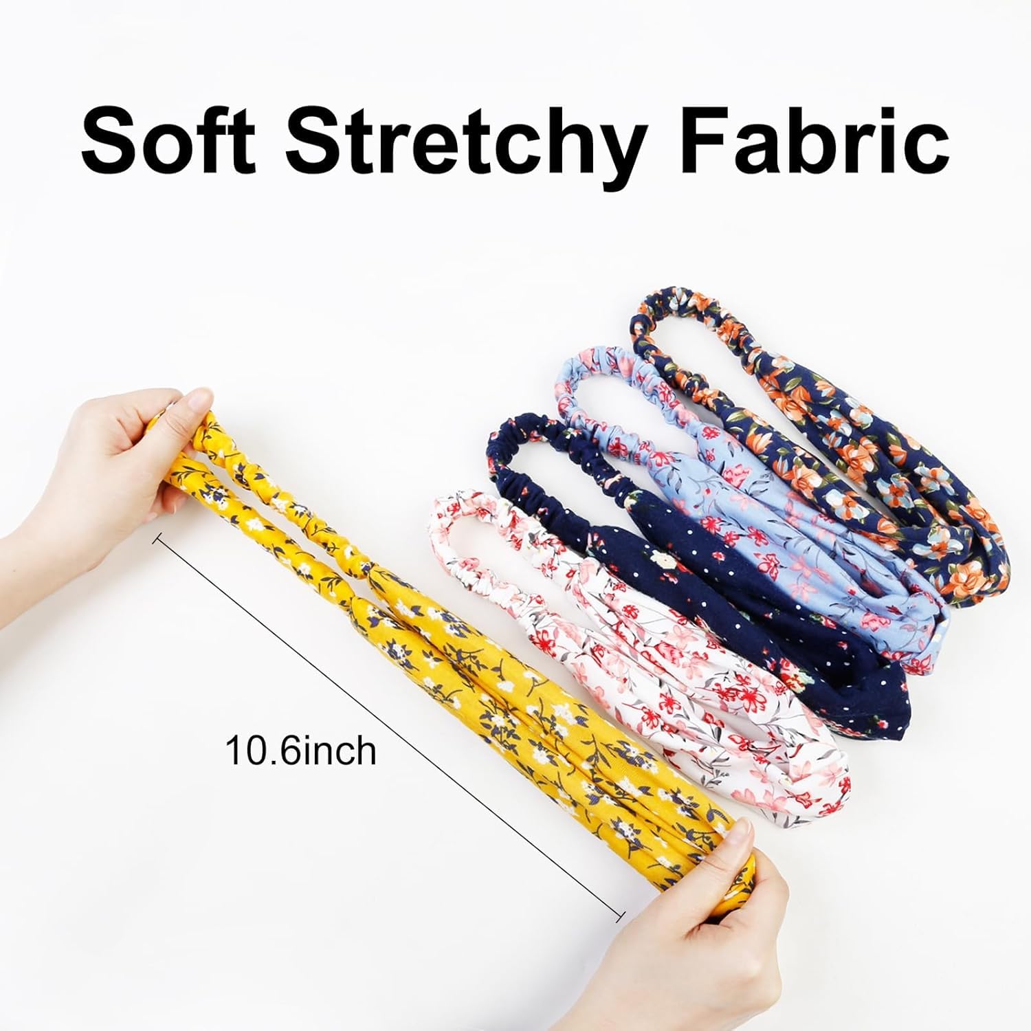 Huachi elastic back stretched to show secure fit and comfortable hold