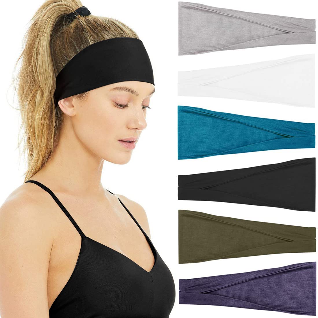 Huachi front view of six-color headband pack showing variety and convenience
