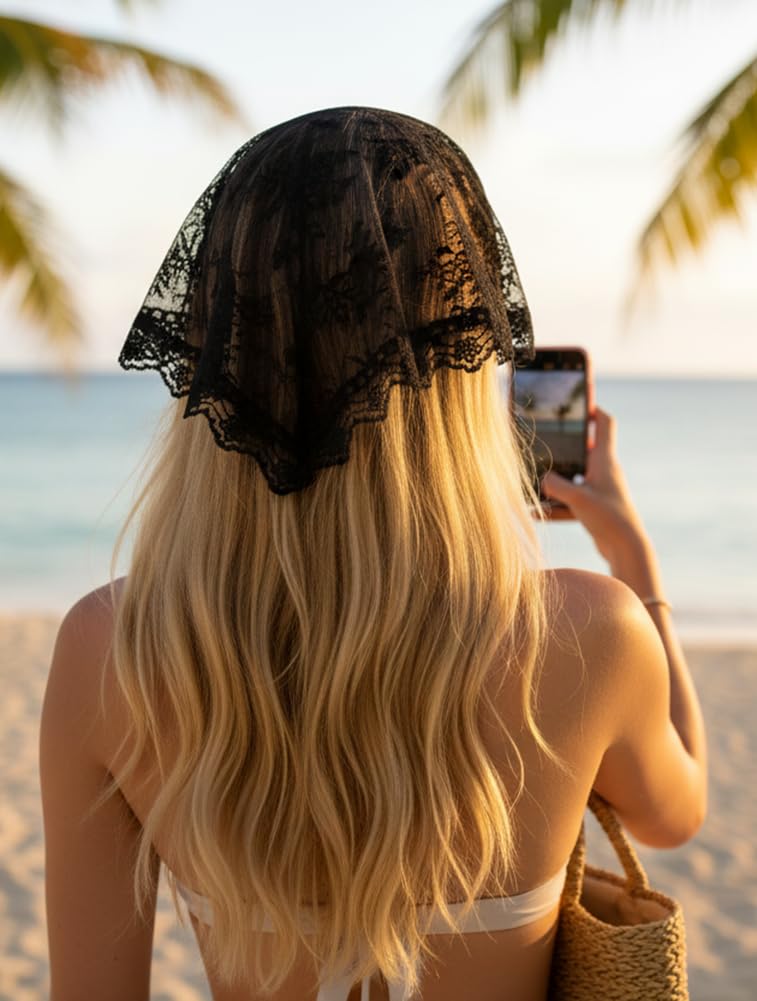 Huachi black bandana front view showing sleek silhouette and versatile style