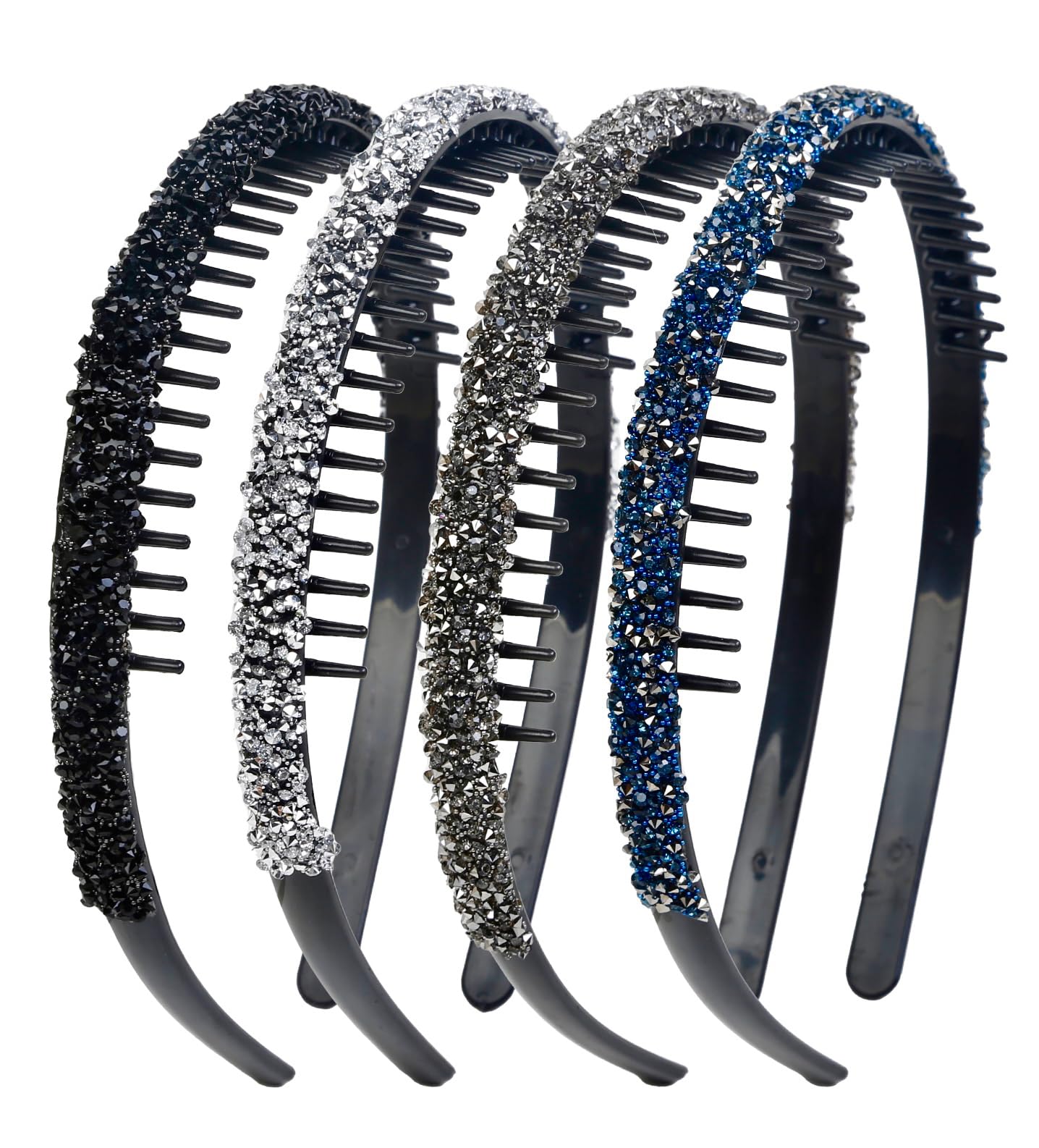 Huachi headbands front view showing four-color set and styling versatility