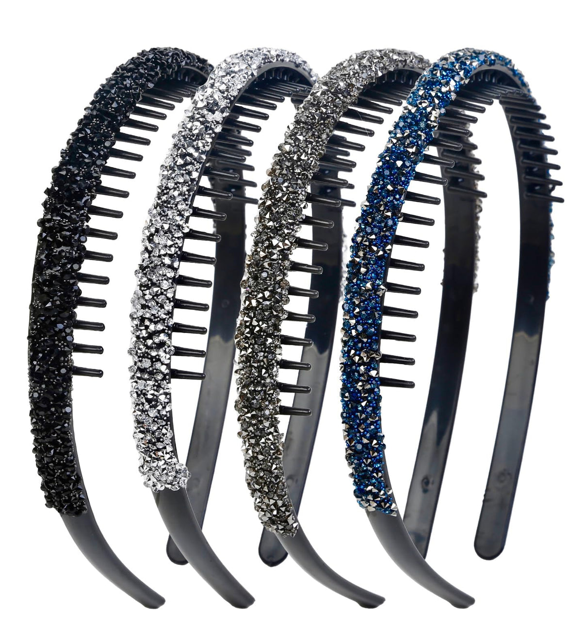 Huachi headbands front view showing four-color set and styling versatility