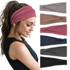 Huachi front view of six-pack headbands showing colors and neat packaging, easy outfit matching