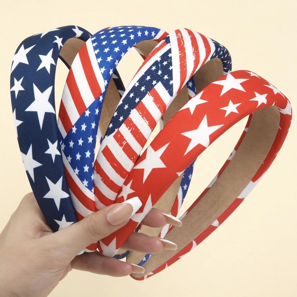 Huachi headband front packaging showing stars and stripes, adds festive flair