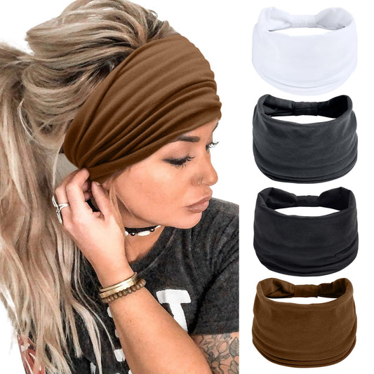 Huachi front packaging of four headbands showing colors and value