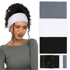 Huachi front packaging showing three headbands - clear color options and benefit