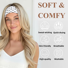 Huachi headband worn during workout showing secure fit and sweat control benefit