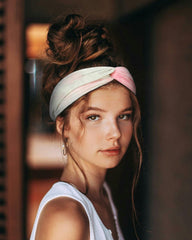 Huachi headband paired with different outfits showing versatile boho styling