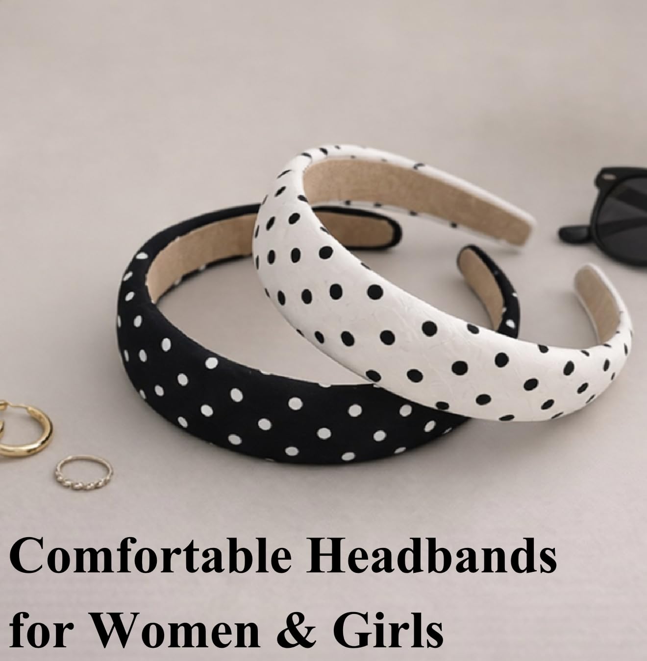 Huachi headband on curly updo showing compatibility with textured hair benefit
