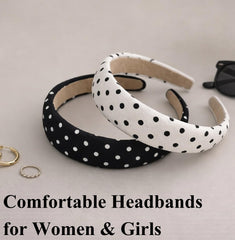 Huachi headband on curly updo showing compatibility with textured hair benefit