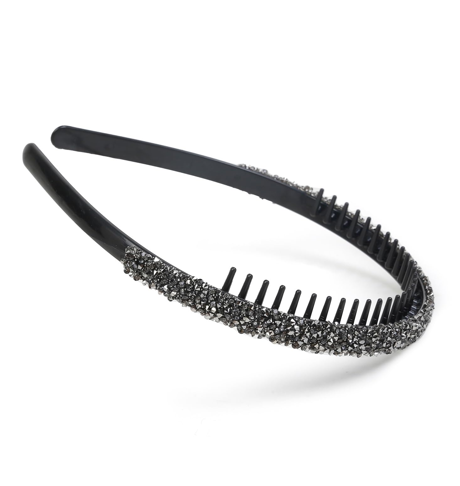 Huachi headband side profile showing comb teeth for non-slip hold