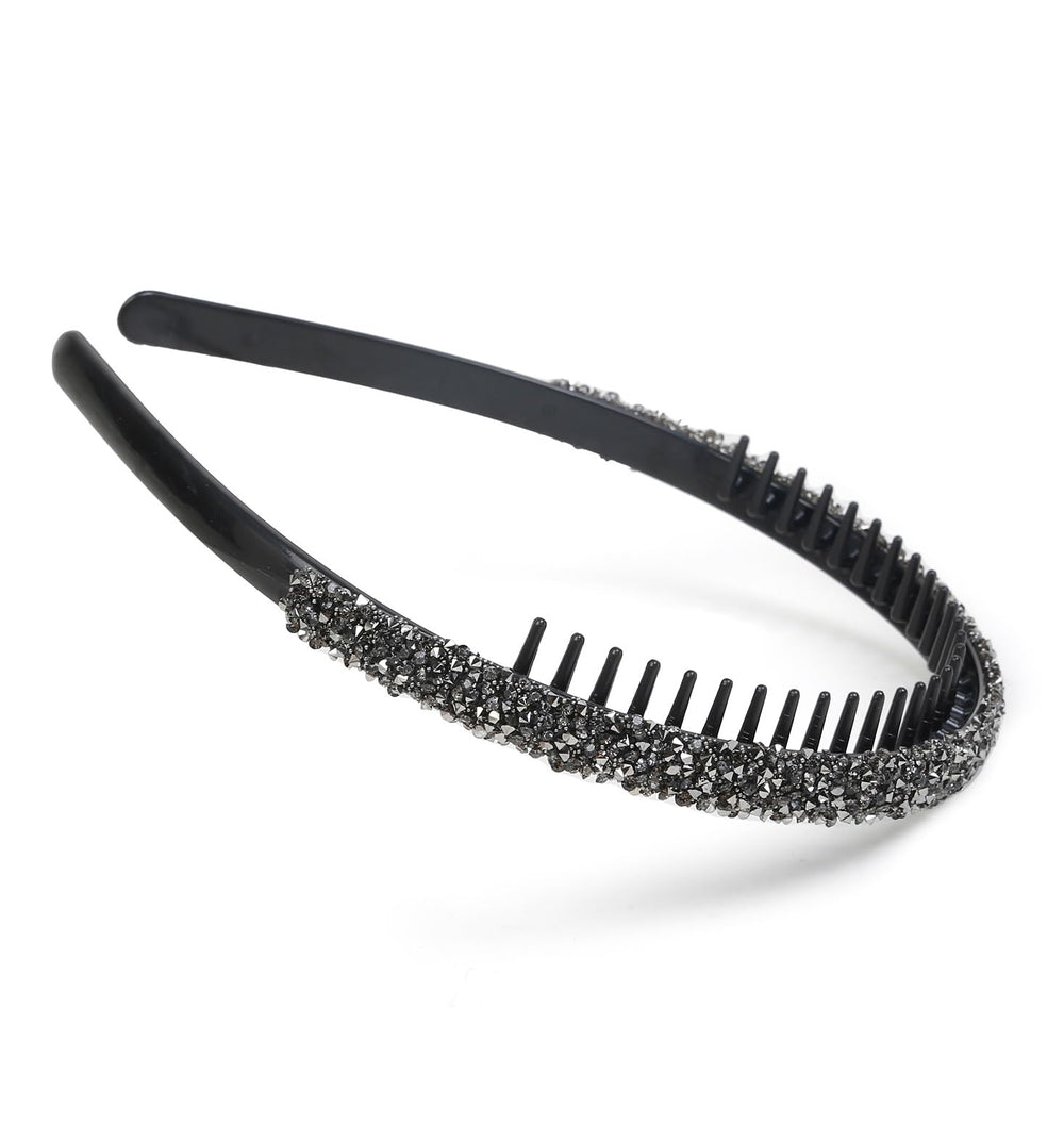 Huachi headband side profile showing comb teeth for non-slip hold