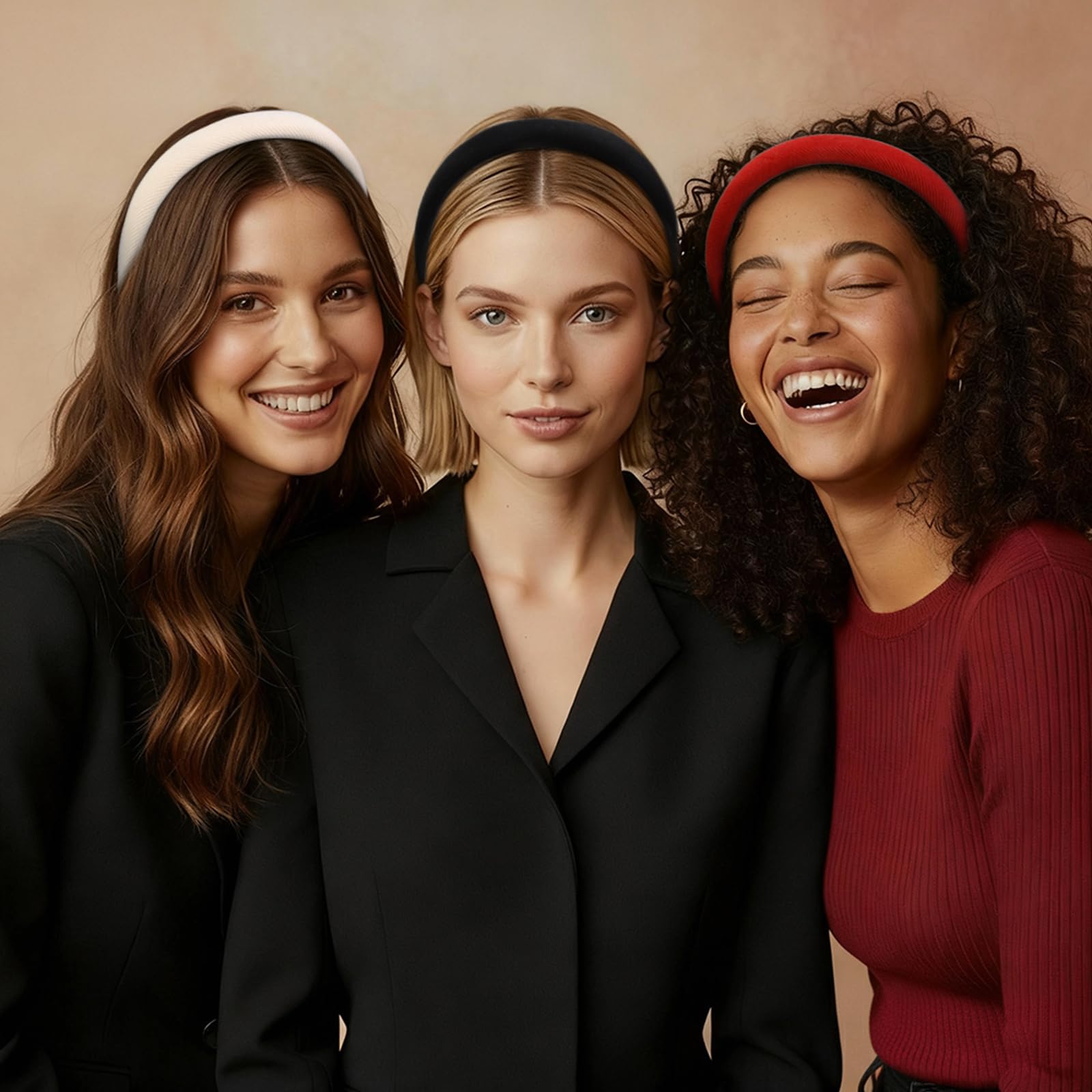 Huachi headband next to ruler showing 1-inch width and compact, comfortable size benefit