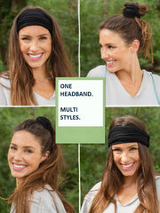 Huachi headband beside a ruler showing 6-inch width for full-coverage benefit