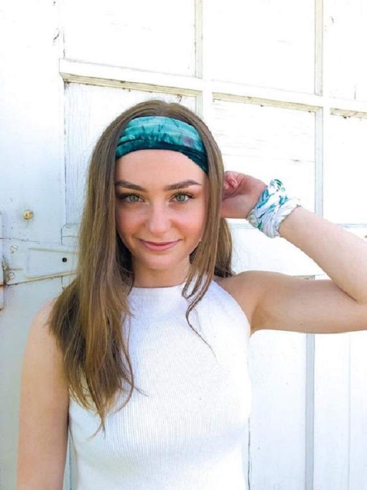 Huachi headbands styled with casual outfit showing neutral colors that match everyday looks