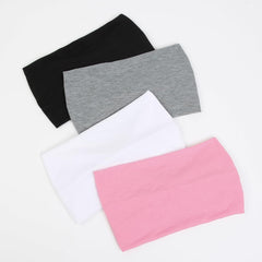 Huachi headband beside ruler showing 5.5-inch width and stretch for versatile sizing