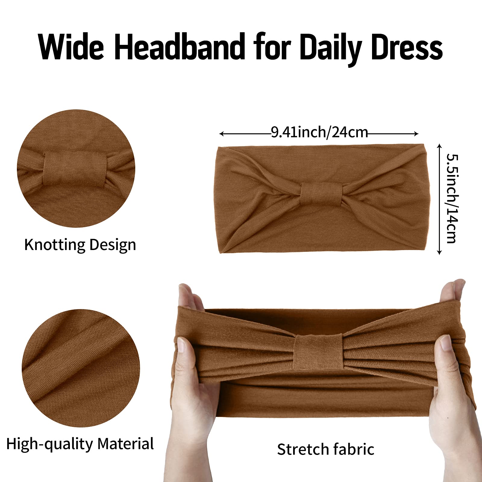 Huachi black headband worn during yoga for secure sweat control