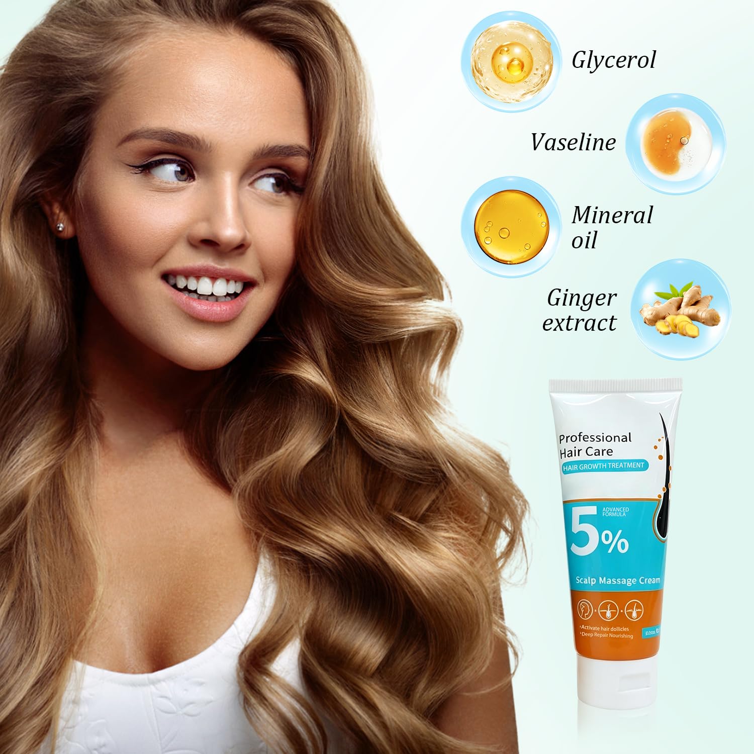 huatinent cream in hand being applied to fingertips, shows easy-dose benefit