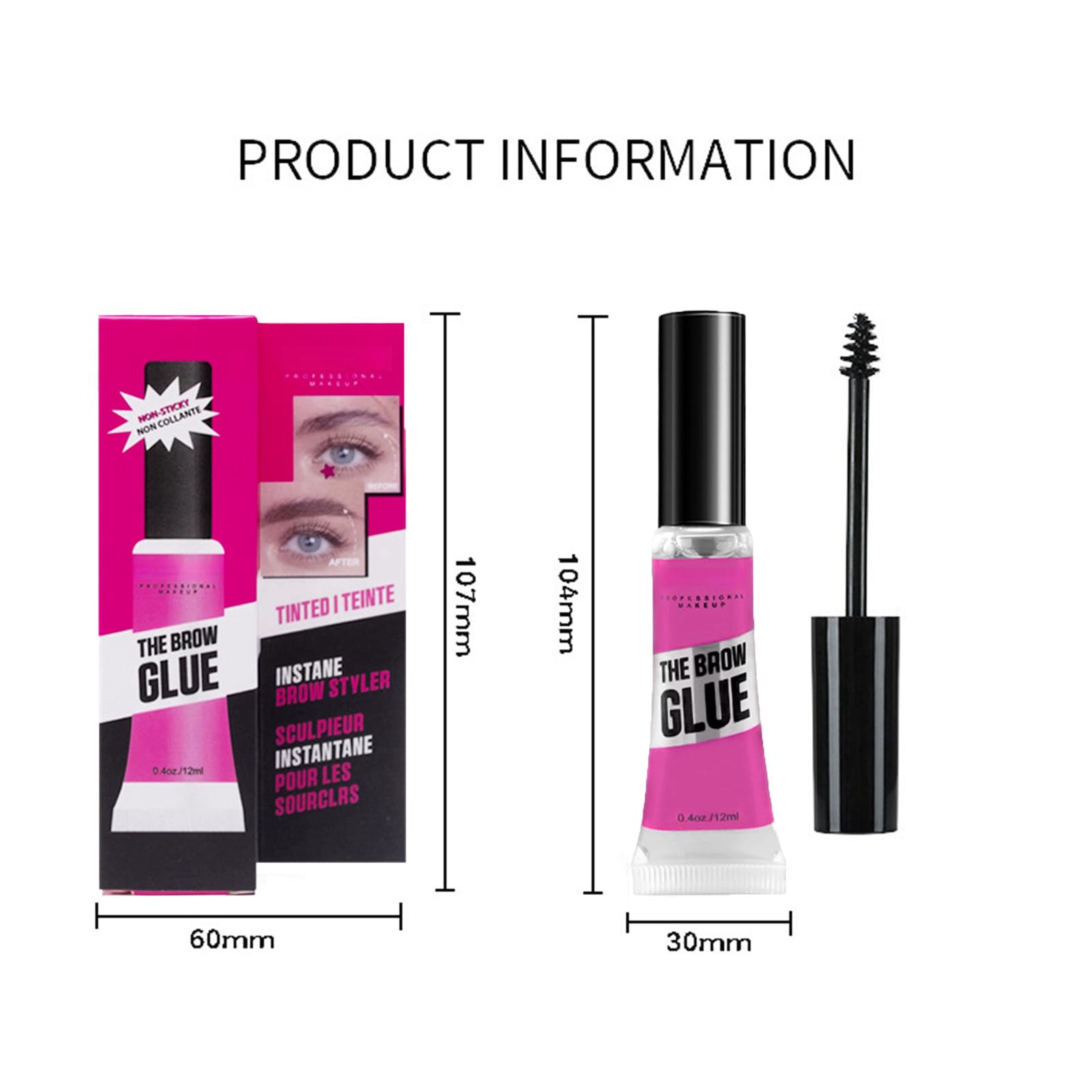 HUDABABY brush and gel beside a ruler showing compact size benefit