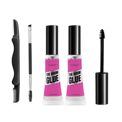 HUDABABY front packaging showing two clear brow gels and brush, consistent hold