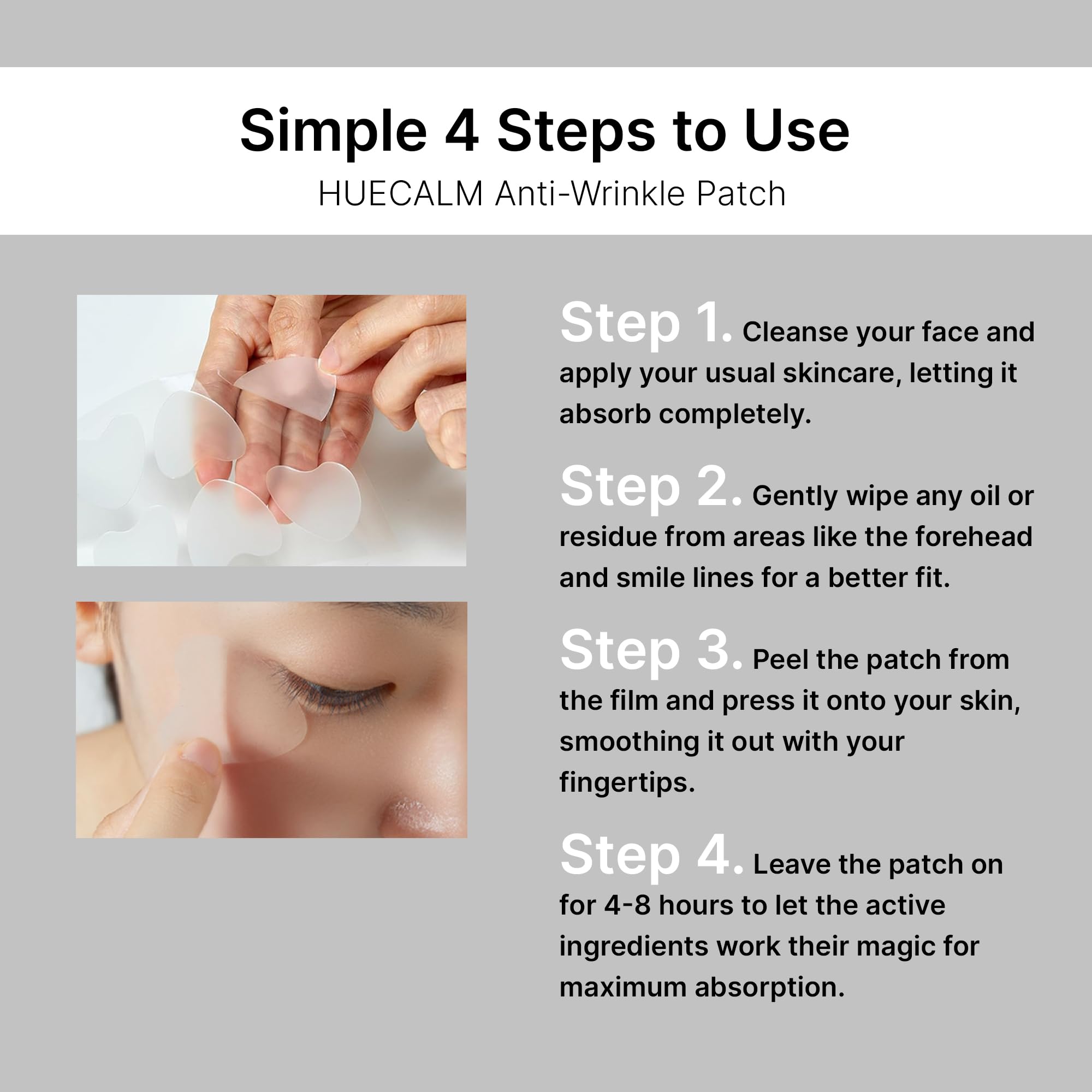 HUECALM patches in a travel setting showing portable, on-the-go self-care