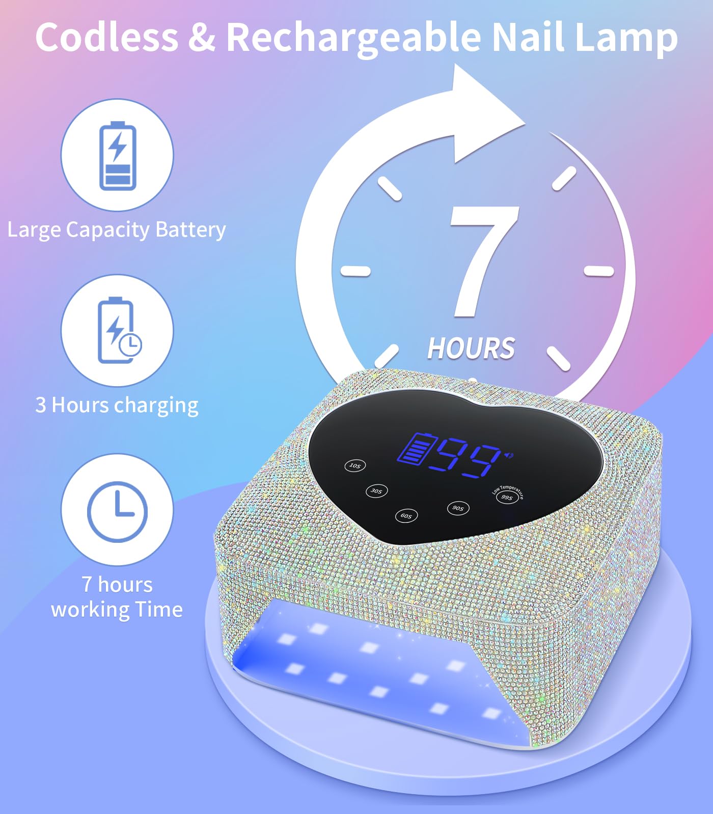 HUGMAPLE hand inside curing lamp demonstrating auto sensor and hands-free benefit