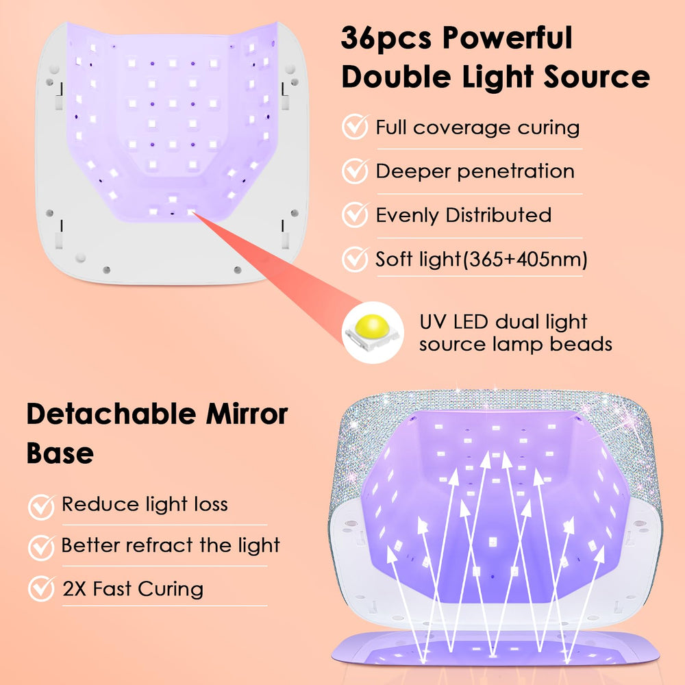 HUITINE removable reflective mirror base detached for easy cleaning and reflection