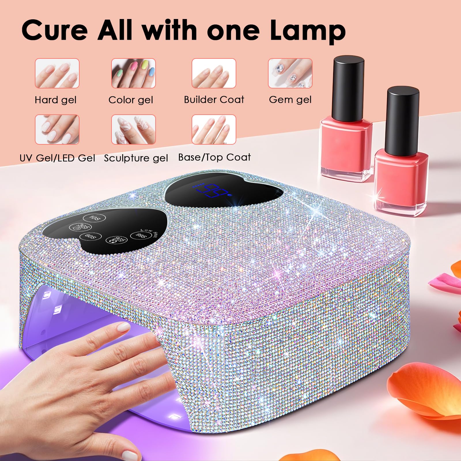 HUITINE lamp in salon lifestyle setting adding sparkle and professional appeal