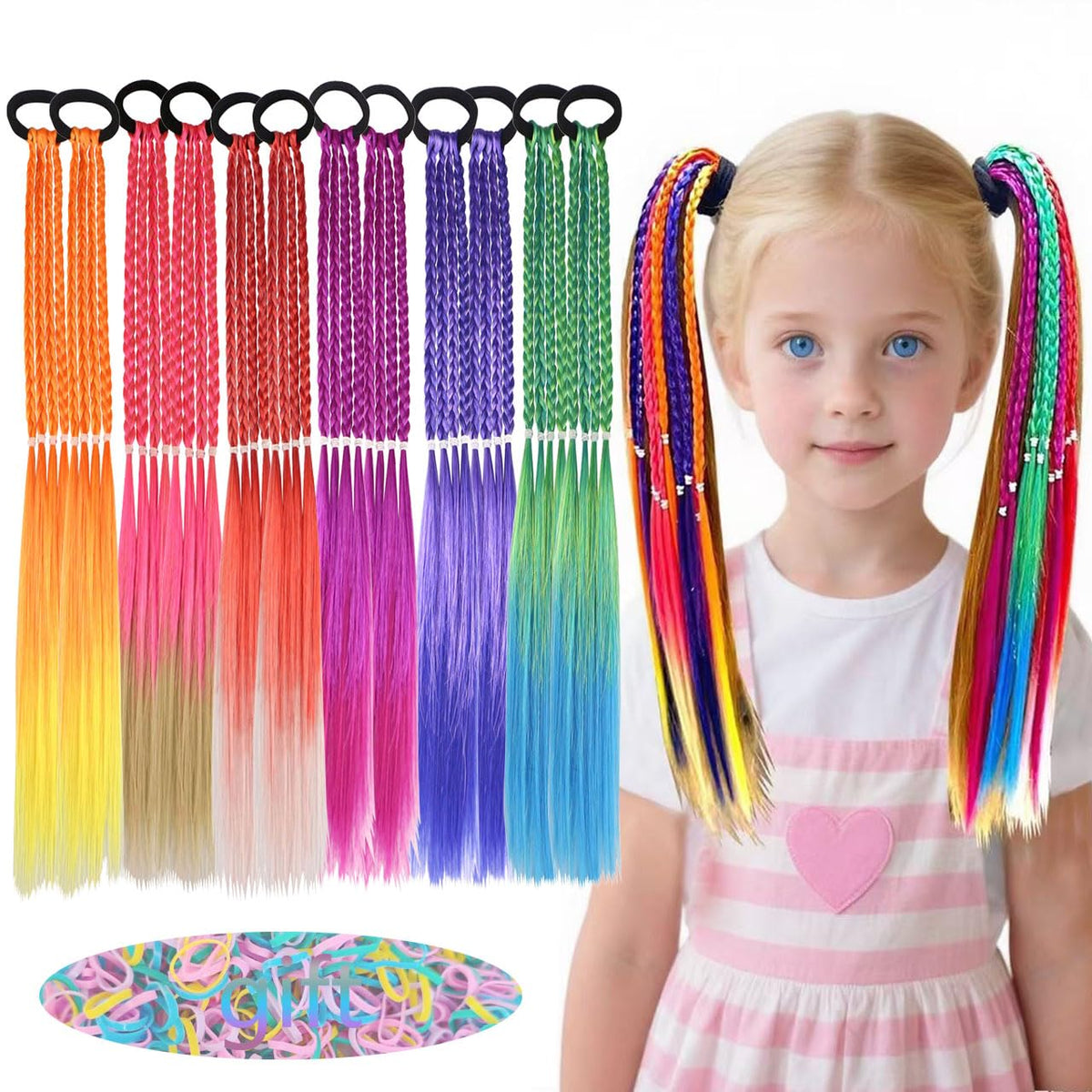 HUJIANWEN front packaging showing colorful braided extensions and benefits